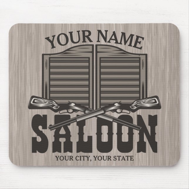 Personalisierter Western Rifle Guns Old Saloon Bar Mousepad (Vorne)