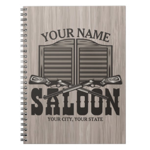 Personalisierter Western Rifle Guns Old Saloon Bar Notizblock