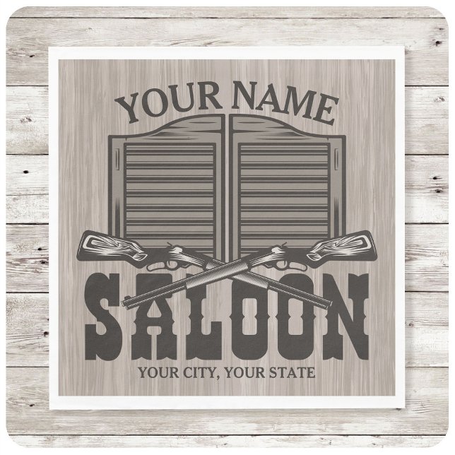 Personalisierter Western Rifle Guns Old Saloon Bar Serviette (Von Creator hochgeladen)