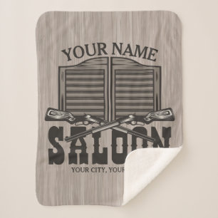 Personalisierter Western Rifle Guns Old Saloon Bar Sherpadecke