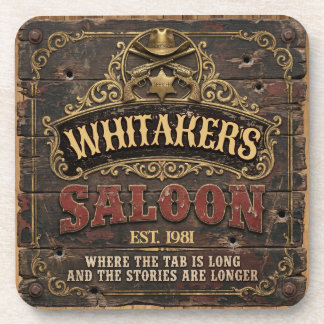 Personalisierter Western-Saloon Rustikaler Männerh Getränkeuntersetzer