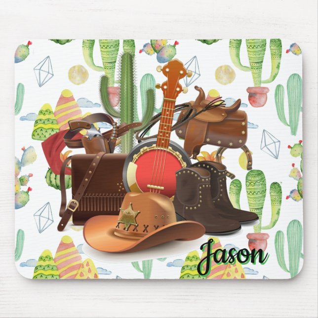 Personalisierter Western Sheriff Mousepad (Vorne)