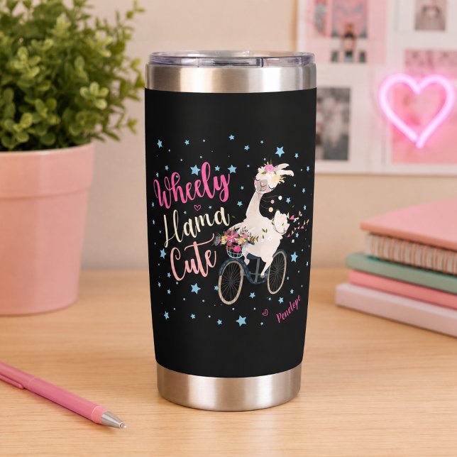Personalisierter Wheely Llama Cute  Thermobecher (Von Creator hochgeladen)