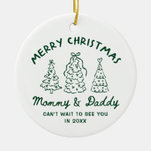 Personalisierter Whimsical Baby-Ankündigungs-Schmu Keramik Ornament