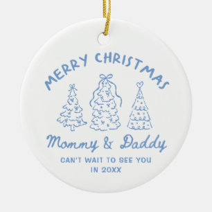 Personalisierter Whimsical Baby-Ankündigungs-Schmu Keramik Ornament