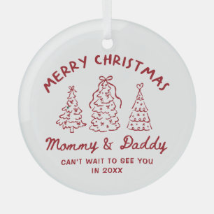 Personalisierter Whimsical-Baby-Ankündigungs-Schmu Ornament Aus Glas