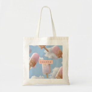 Personalisierter Whimsical Glitzer Popsim Muster Tragetasche
