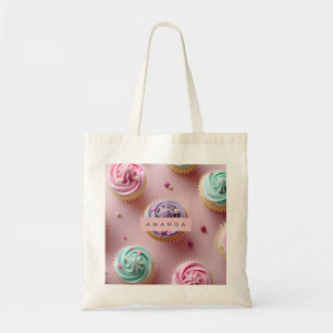 Personalisierter Whimsischer Pastell-Cupcake-Swirb Tragetasche