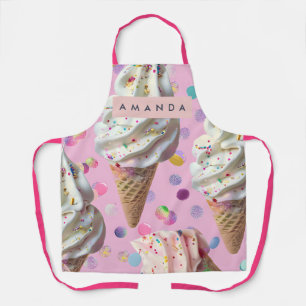 Personalisierter Whimsischer Pastell-Eiscreme-Tra Schürze
