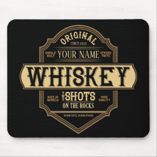 Personalisierter Whiskey auf der Rocks Liquor Labe Mousepad