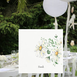 Personalisierter White Daisis Duschcocktail Serviette