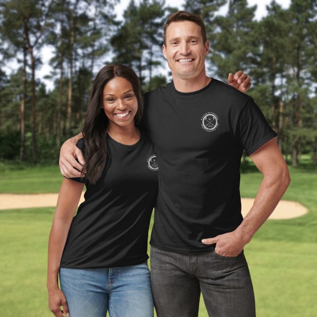 Personalisierter White Golf Club Name Briefmarke T-Shirt (Personalized White Golf Club Name Stamp T-Shirt)