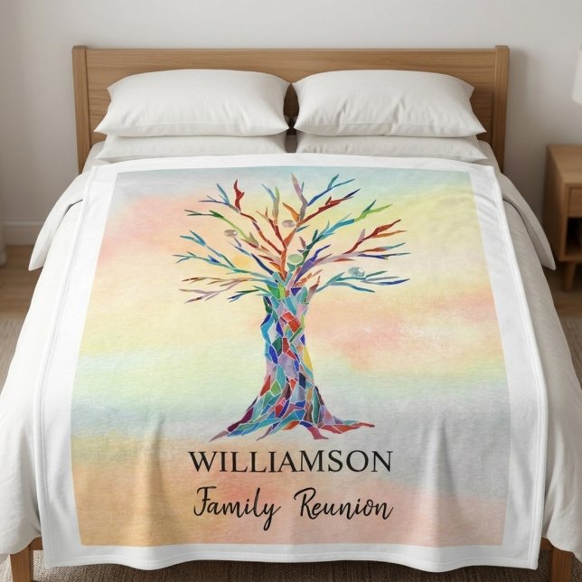 Personalisierter Wiedersehen-Baum  Fleecedecke (Von Creator hochgeladen)