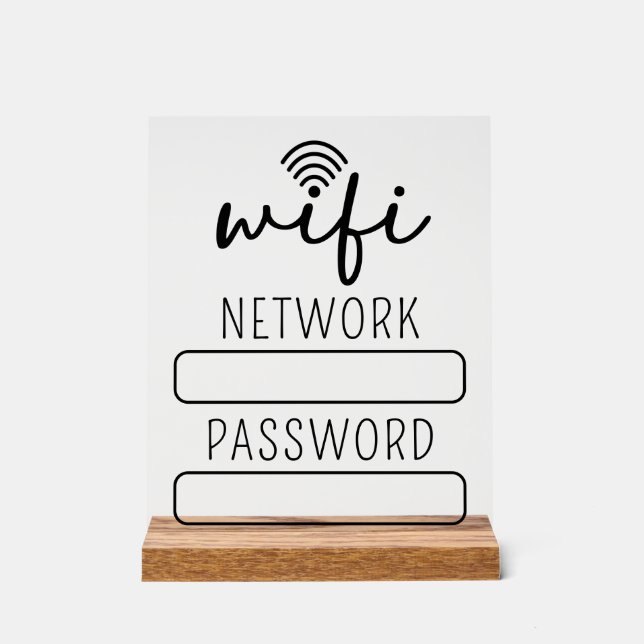 Personalisierter WiFi-Konto-Status des Kunden Acrylschild (Vorderseite)