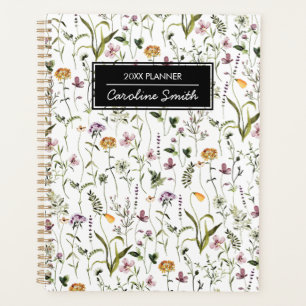 Personalisierter Wildblumengarten-Blumenmuster Planer