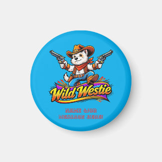 Personalisierter Wilder Westie-Cowboy-Hund  Magnet