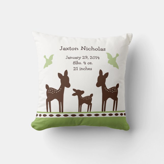 Personalisierter Willow Hirsche Kissen Keepake (Vorderseite)