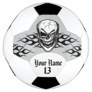 Personalisierter Winking Skull und Flamme Fußball