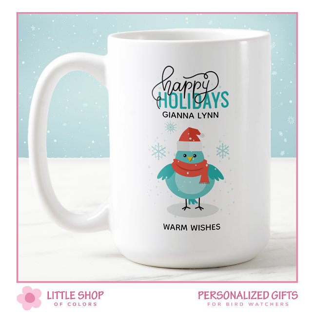 Personalisierter Winter Blue Bird Kaffeetasse (Von Creator hochgeladen)