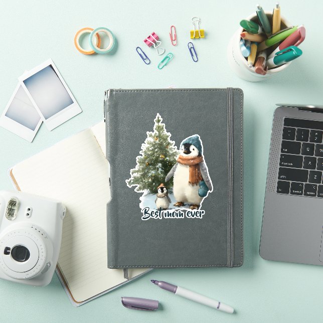 Personalisierter Winter-Pinguin „Beste Mutter über Aufkleber (iPad Hülle)
