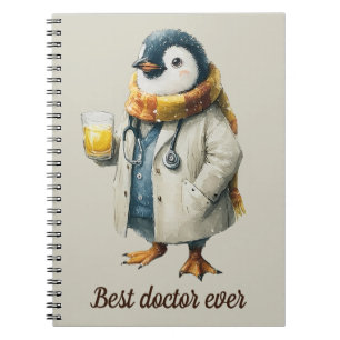 Personalisierter Winter-Pinguin „Bester Arzt aller Notizblock