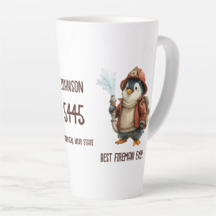 Personalisierter Winter-Pinguin-Feuerwehrmann-Gesc Milchtasse