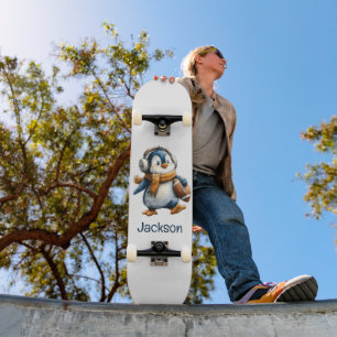 Personalisierter Winter-Pinguin-Fußball-Junior Skateboard