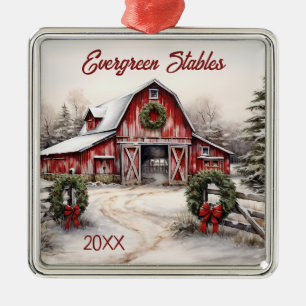 Personalisierter Winter Rustikale Weihnachten Ornament Aus Metall