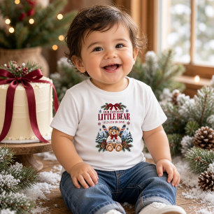 Personalisierter Winter-Teddybär zum ersten Geburt Kleinkind T-shirt