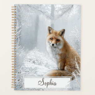 Personalisierter Winter-Wald-Fuchs Planer