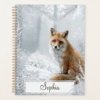 Personalisierter Winter-Wald-Fuchs Planer