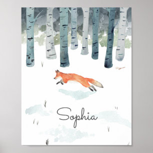 Personalisierter Winterfuchs Poster