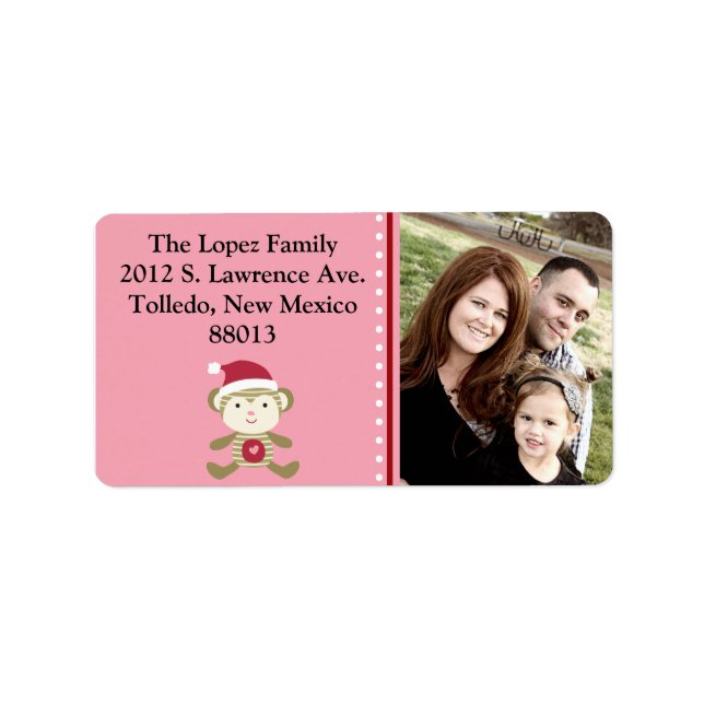Personalisierter Wintermonat auf dem Santa-Mailing Adressaufkleber (Vorne)