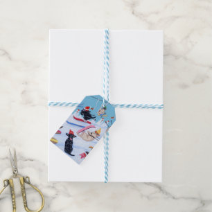 Personalisierter Winterspass Weihnachtsskifahrer L Geschenkanhänger