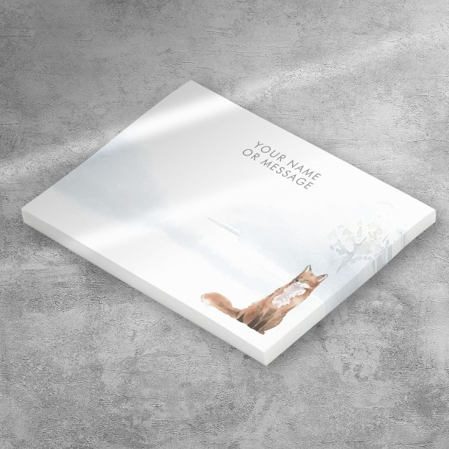 Personalisierter Winterwaldfleckenfuchs Post-it Klebezettel (Personalized Winter Woodland Scene Fox Post-it Notes)