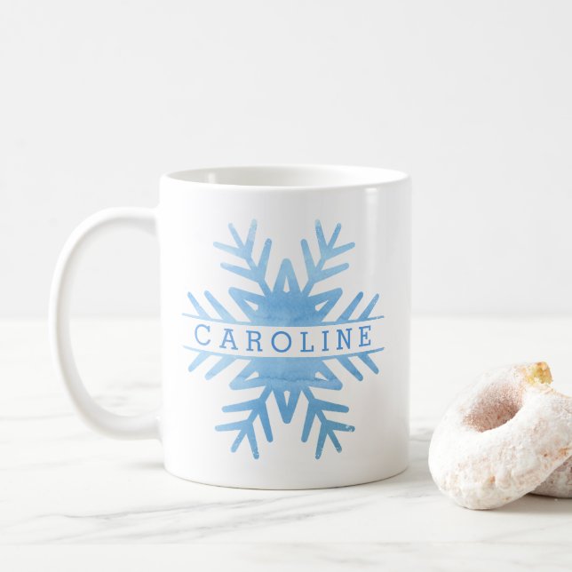 Personalisierter Winterwatercolor-niedliche Kaffeetasse (Mit Donut)