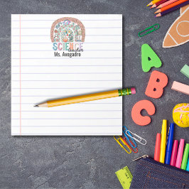 Personalisierter Wissenschaftslehrer Boho Rainbow Notizblock