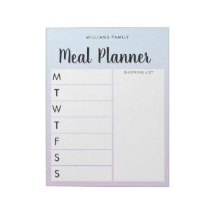 Personalisierter Wochenmehlplaner Notizblock