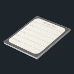 Personalisierter Wochenplaner im Schwarzen Editor Notizblock<br><div class="desc">Ein stilvolles personalisiertes Wochenplaner Notizblock in Schwarz/Weiß.</div>
