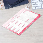Personalisierter Wochenplaner mit rosa Herzen Notizblock<br><div class="desc">Planen Sie Ihre perfekte Woche mit unserem "Pink Hearts Weekly Planner Notepad" mit einem rosa Herz-Hintergrund und passenden Sektionsüberschriften. Es gibt einen Bereich für Ihre täglichen Aufgaben und Ihre wichtigen Aufgaben. Es gibt einen Bereich für Ihre wöchentliche Aufgabenliste,  einen Gewohnheitsüberwacher und einen Notiz-Bereich. Personalisieren und bestellen Sie noch heute!</div>