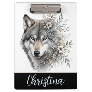 Personalisierter Wolf Klemmbrett