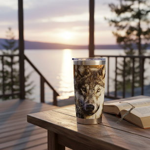Personalisierter Wolf   Thermobecher