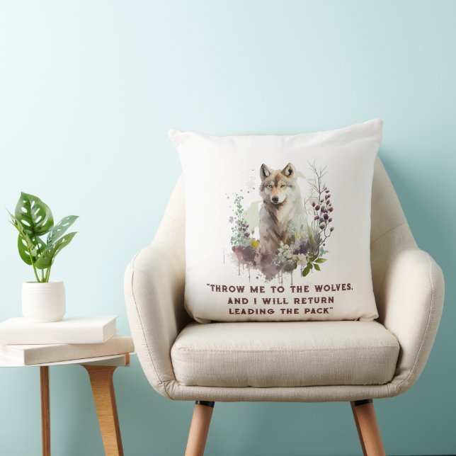 Personalisierter Wolf-Zitat Kissen (Stuhl )