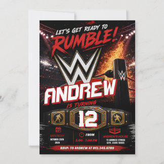 Personalisierter Wrestling-Geburtstag für Jungen Einladung