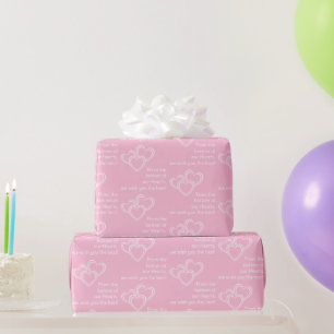 Personalisierter Wunsch Niedlich und Fun Pink Hear Geschenkpapier