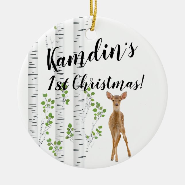 Personalisierter XMAS Ornament Deer Doe Buck Fores (Vorne)