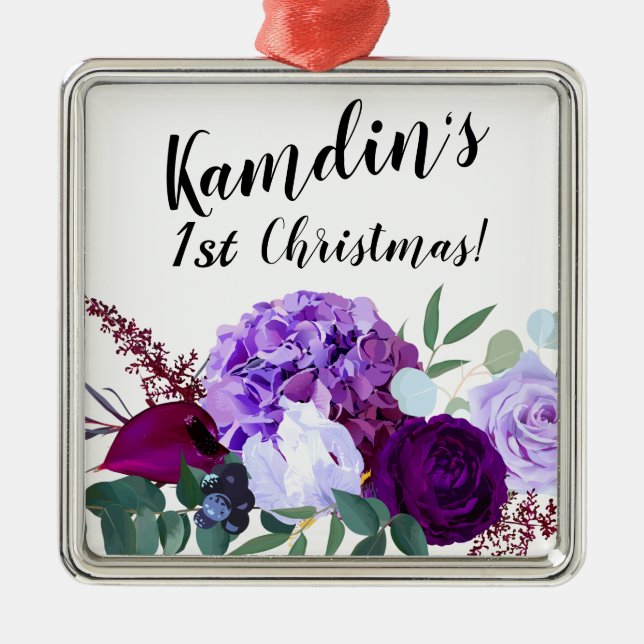 Personalisierter XMAS Ornament Lavendel Hibiskus (Vorne)