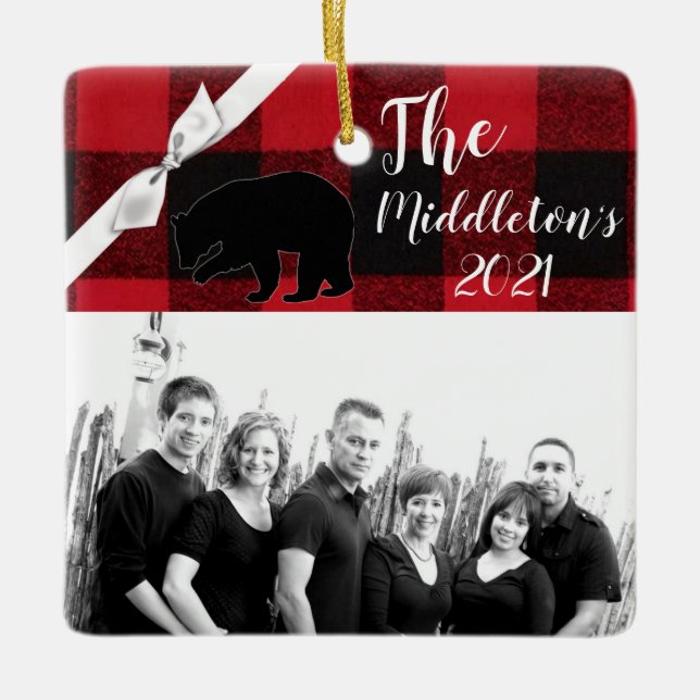 Personalisierter XMAS Ornament Roter Buffalo Karie (Vorderseite)