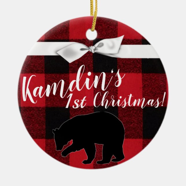 Personalisierter XMAS Ornament Roter Buffalo Karie (Vorne)