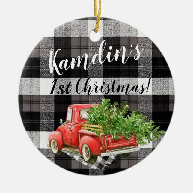 Personalisierter XMAS Ornament Truck Buffalo Karie (Vorne)